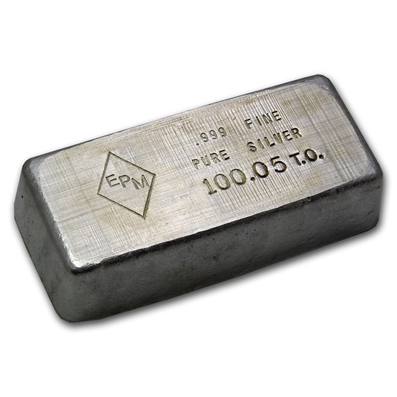 100.05 oz Silver Bar - EPM Silver Bar | Odd Weight (100 oz (+/-) and